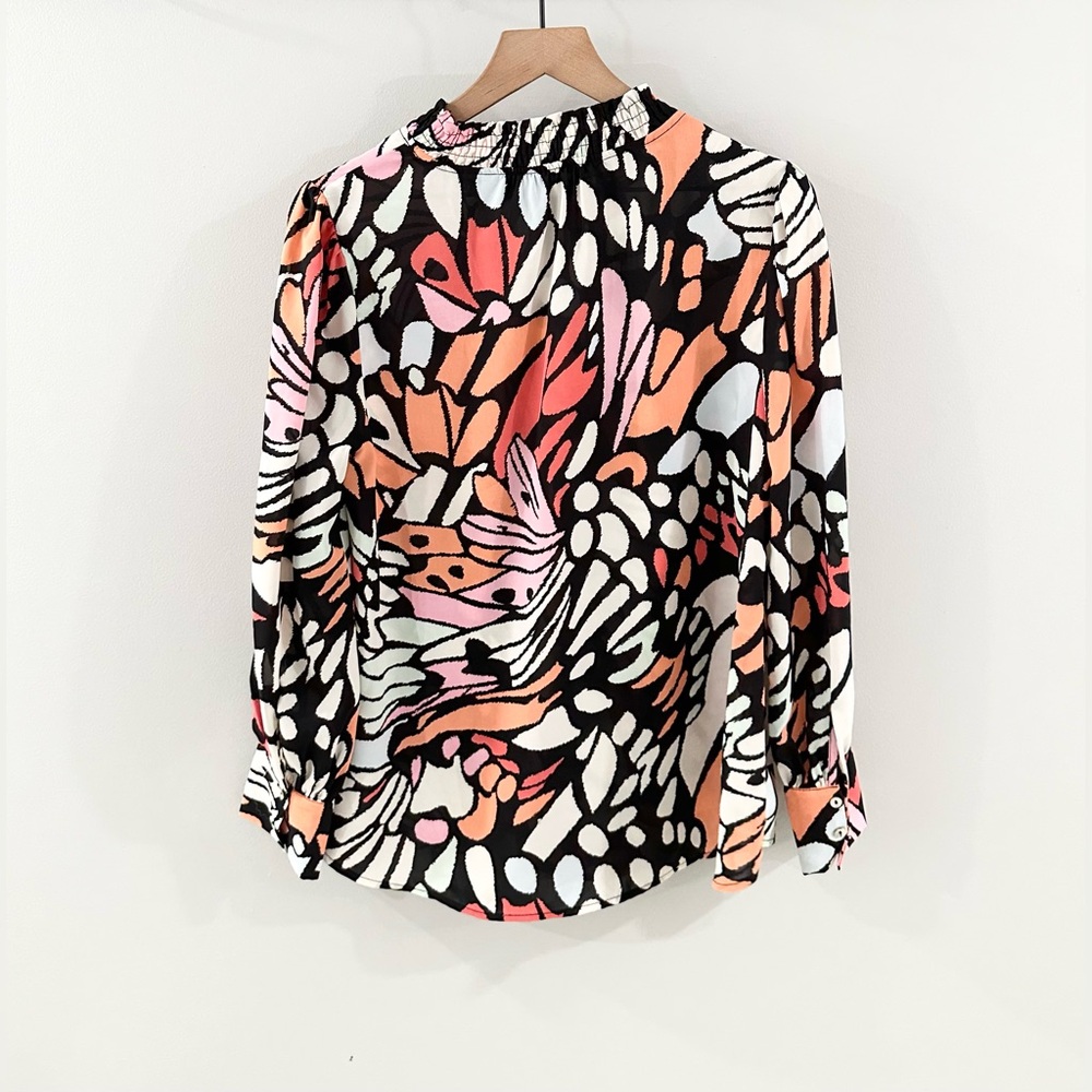 Jodifl Multi Color Geo Print Blouse Size Medium - image 8